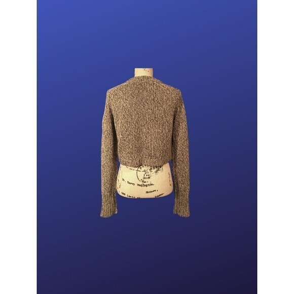 EXPRESS Cropped Chunky Knit Pullover Sweater, BROWN, Women's Size Large, EUC - Picture 2 of 8